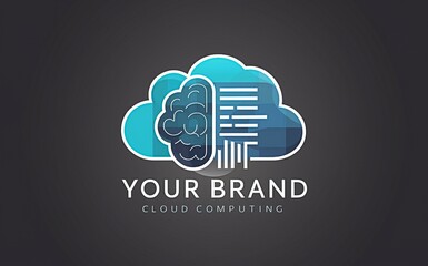 "Brand Space" features a sleek logo blending a cloud, brain, and document motifs, encapsulating cloud computing and data intelligence services.