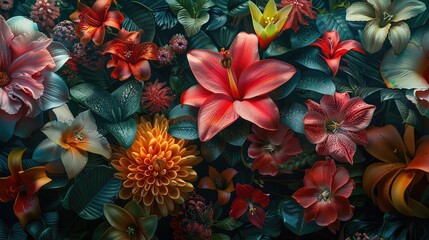 Obraz na płótnie Canvas Hyperrealistic photography of flowers and plants