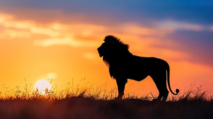 Obraz na płótnie Canvas Silhouette style craft of a majestic lion