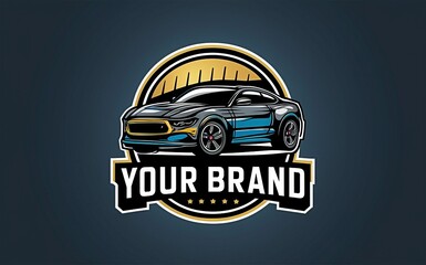 "Brand Space" highlights a sleek coupe car encapsulated within a dynamic circle, symbolizing the elegance and speed of a contemporary automotive brand.