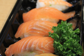 fresh sushi on a plate