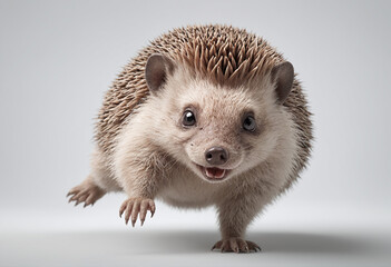 funny hedgehog fullbody in funny posing - obrazy, fototapety, plakaty