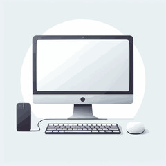 computer monitor and keyboard