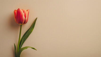 single tulip on a isolated background