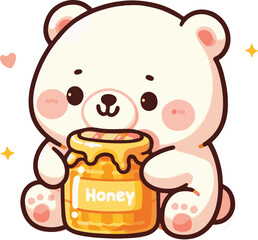 bear with honey sticker