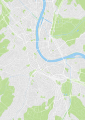 City map Basel, color detailed plan, vector illustration - obrazy, fototapety, plakaty