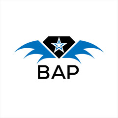 BAP letter logo. technology icon blue image on white background. BAP Monogram logo design for entrepreneur and business. BAP best icon.	
