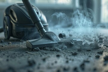 Fototapeta premium vacuum cleaner removes a lot of dirt