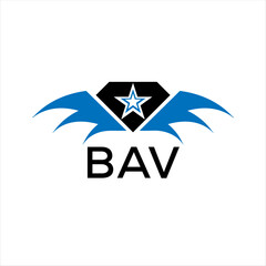 BAV letter logo. technology icon blue image on white background. BAV Monogram logo design for entrepreneur and business. BAV best icon.	
