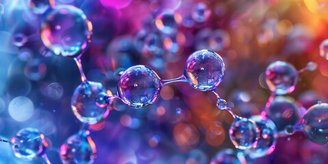 illustration of blue background with hydrogen molecule