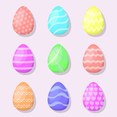 Set of Easter eggs. Vector illustration