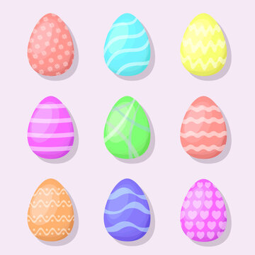 Set of Easter eggs. Vector illustration