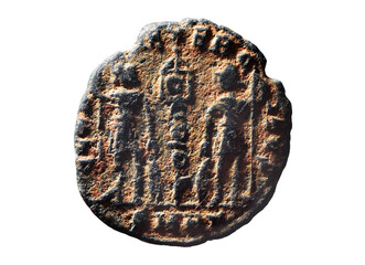 Rare Roman bronze coin of Emperor Constantius II, 337-361 AD. Follis