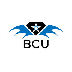 BCU letter logo. technology icon blue image on white background. BCU Monogram logo design for entrepreneur and business. BCU best icon.	
