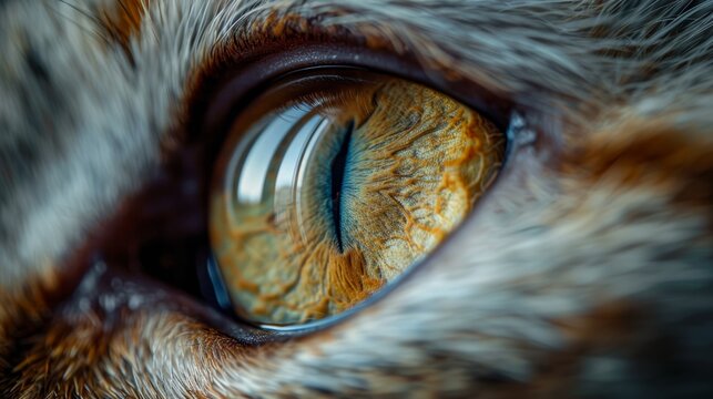 Cat eye close-up. Macro shot of a cat's eye.