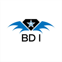 BDI letter logo. technology icon blue image on white background. BDI Monogram logo design for entrepreneur and business. BDI best icon.	
