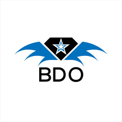 Fototapeta premium BDO letter logo. technology icon blue image on white background. BDO Monogram logo design for entrepreneur and business. BDO best icon. 