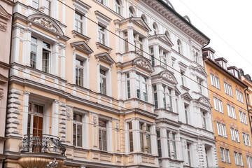 Fototapeta na wymiar Ornamental detail from classic buildings in Munich, Germany