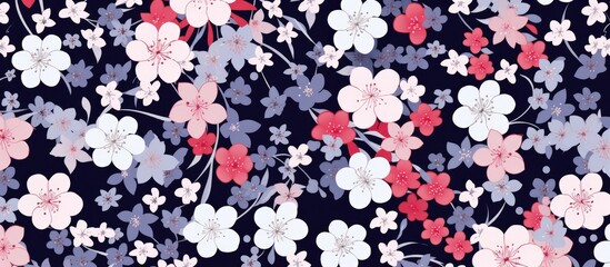 seamless flower pattern for various uses in Liberty style millefleurs.