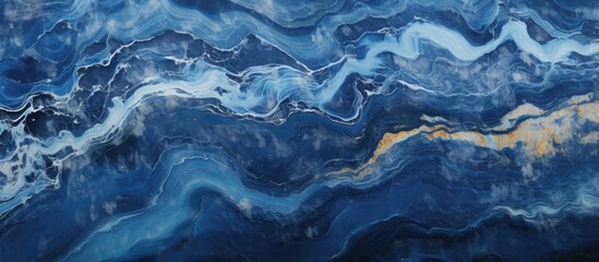 Fototapeta na wymiar Close up of a natural landscape resembling a blue and white marble texture, reminiscent of wind waves in the ocean with electric blue hues, fluidlike patterns, and a touch of sky reflection
