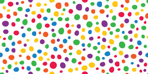 colorful circle doodle seamless pattern. Semless hand drawn pattern with colorful dots.