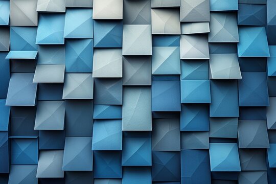 The blue grid mosaic background is a creative design template