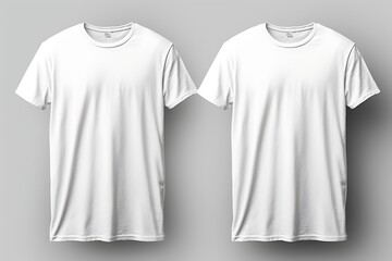 Blank white t shirt mockup, front and back view