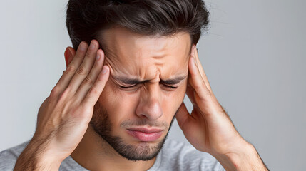 A man suffers due to headache or migraine