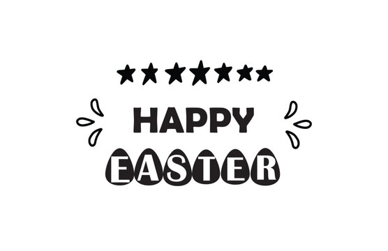 Vector Illustration of Happy Easter Holiday with Painted Egg, Rabbit Ears ,happy easter day card 