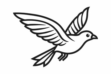 Fototapeta na wymiar Flying bird icon out line vector, artwork, illustration