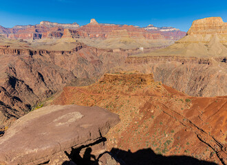Hikers Descending The South Kaibab Trail Below Sumner Butte, Grand Canyon National Park, Arizona,...