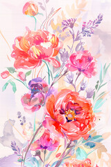 exquisite card with beautiful flowers. Illustration for greeting cards. perfect for the celebration.