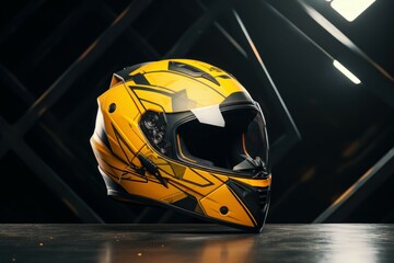 Stylish Motorcycle helmet mockup. Protective helm. Generate Ai