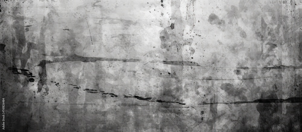 Poster a monochrome photograph of a concrete wall with a repetitive rectangular pattern. the black and whit