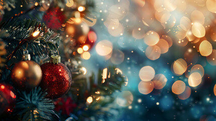 Obraz na płótnie Canvas blurred christmas holidays lights bokeh