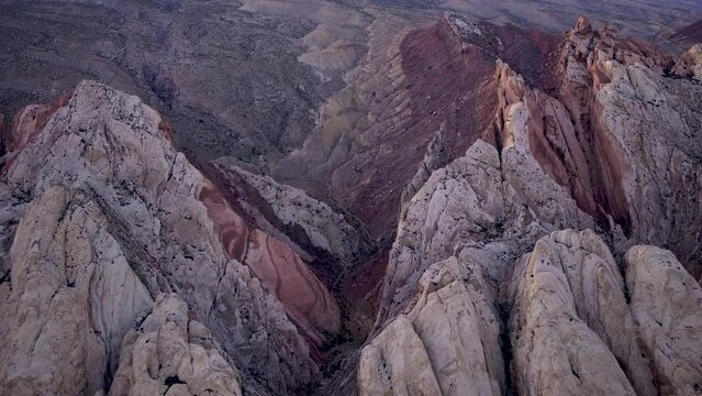 Aerial view of rock formations