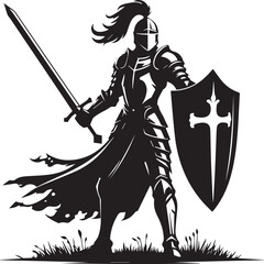 Knights Silhouettes Medieval Knights EPS Vector Knights Clipart	
