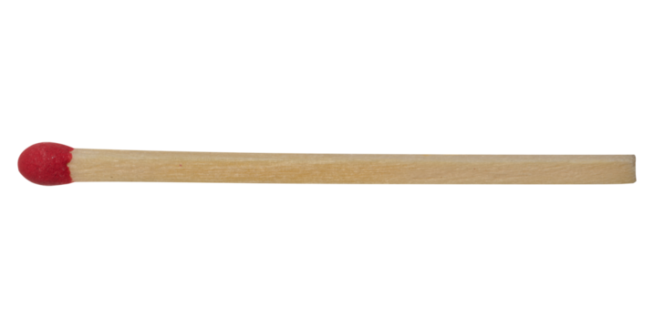 Wooden match on isolated background