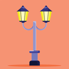 Garden lamp icon. Subtable to place on light, outdoor, etc.