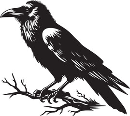 Obraz premium Raven Silhouettes Raven EPS Vector Raven Clipart 