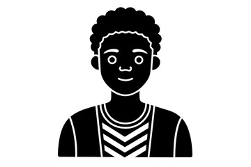 cute african man silhouette 