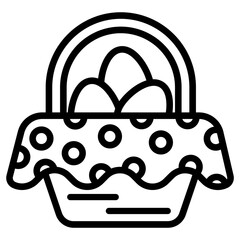 A vector illustration of Easter Basket