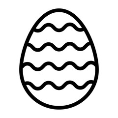A vector illustration of a Easter egg with a wavy pattern