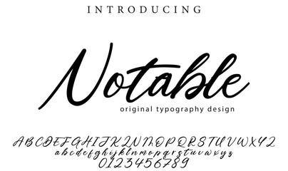 Notable Font Stylish brush painted an uppercase vector letters, alphabet, typeface