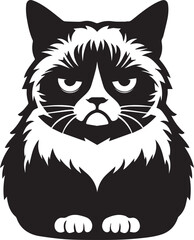 Grumpy Cat Silhouettes Grumpy EPS Vector Grumpy Clipart	
