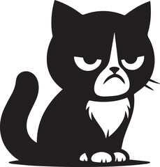Grumpy Cat Silhouettes Grumpy EPS Vector Grumpy Clipart	
