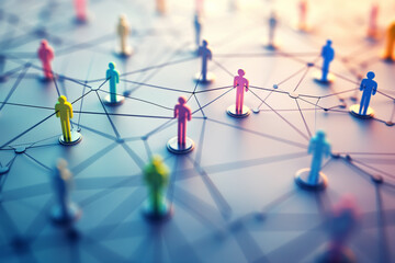 Schematic depiction of networking and cooperation between people