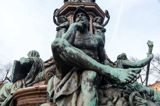 Maxmonument, statue of King Maxmillian II on Maximilanstrasse in Munich, Germany