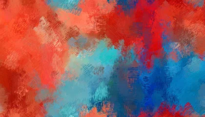 Fotobehang colorful vibrant grunge horizontal texture background with indian red royal blue and steel blue color © Nichole