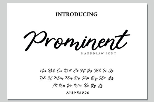 Prominent Font Stylish brush painted an uppercase vector letters, alphabet, typeface